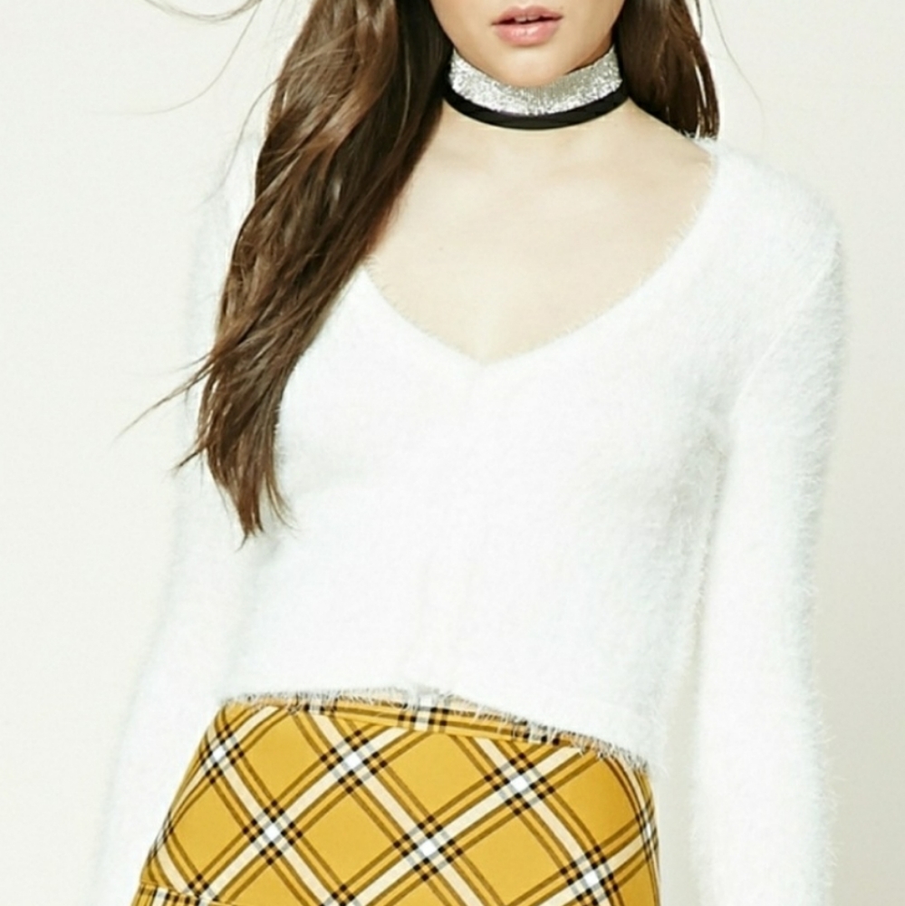 NWOT F21 Fuzzy Mohair Vneck Cardigan